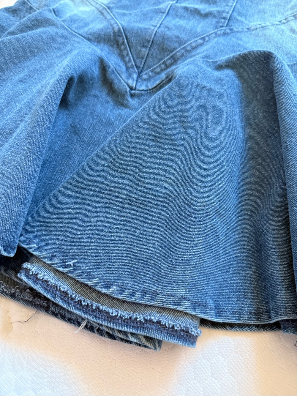 Denim Strapless Peplum Dress - Blue - Picture 3 of 7